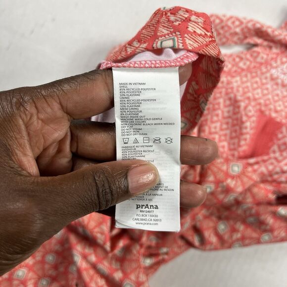 Prana Coral Print Sleeveless Dress M Racerback Boho Stretch Travel Casual - Picture 10 of 13